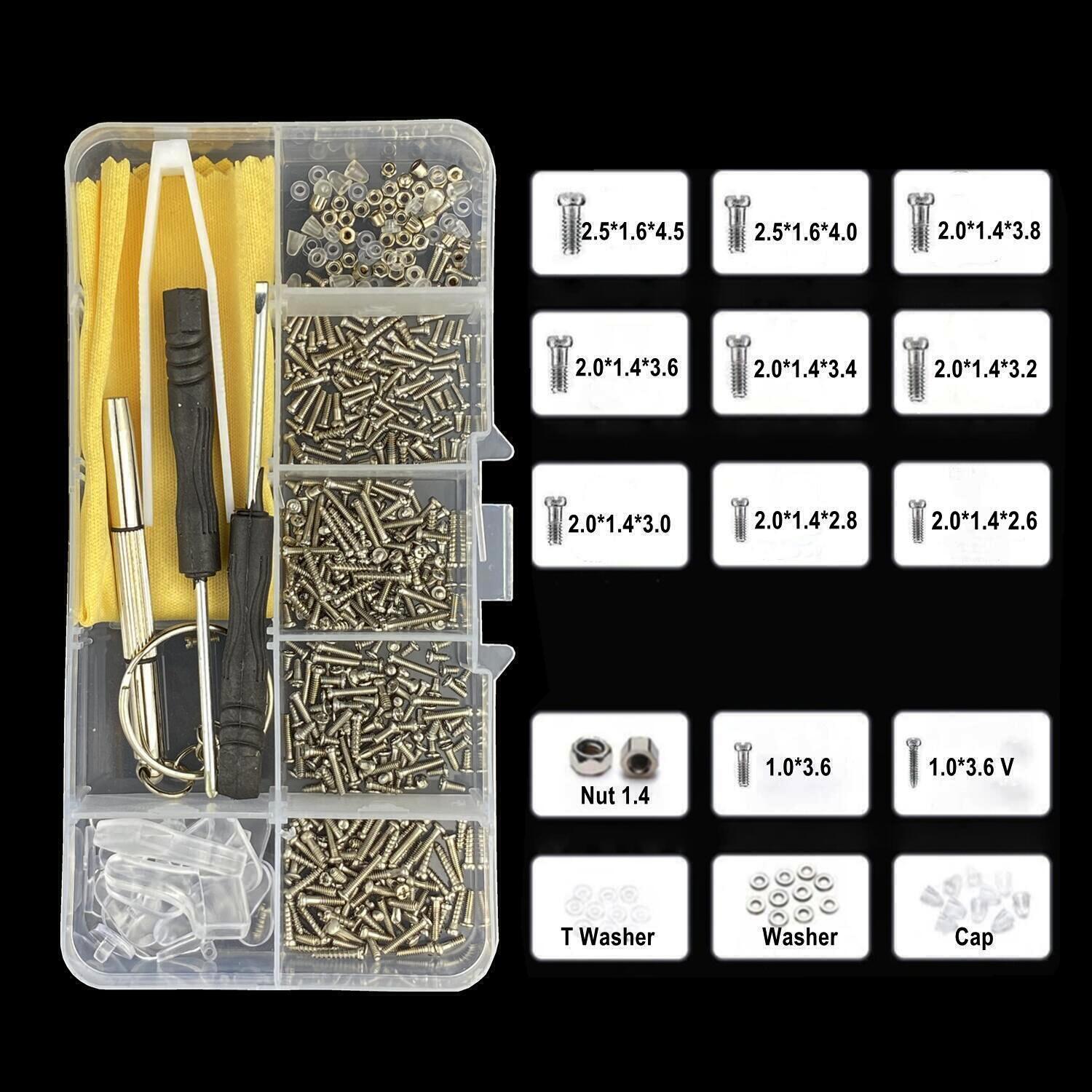 Nuts Mix - 500 Pcs Eyeglasses Sunglass Repair Tool