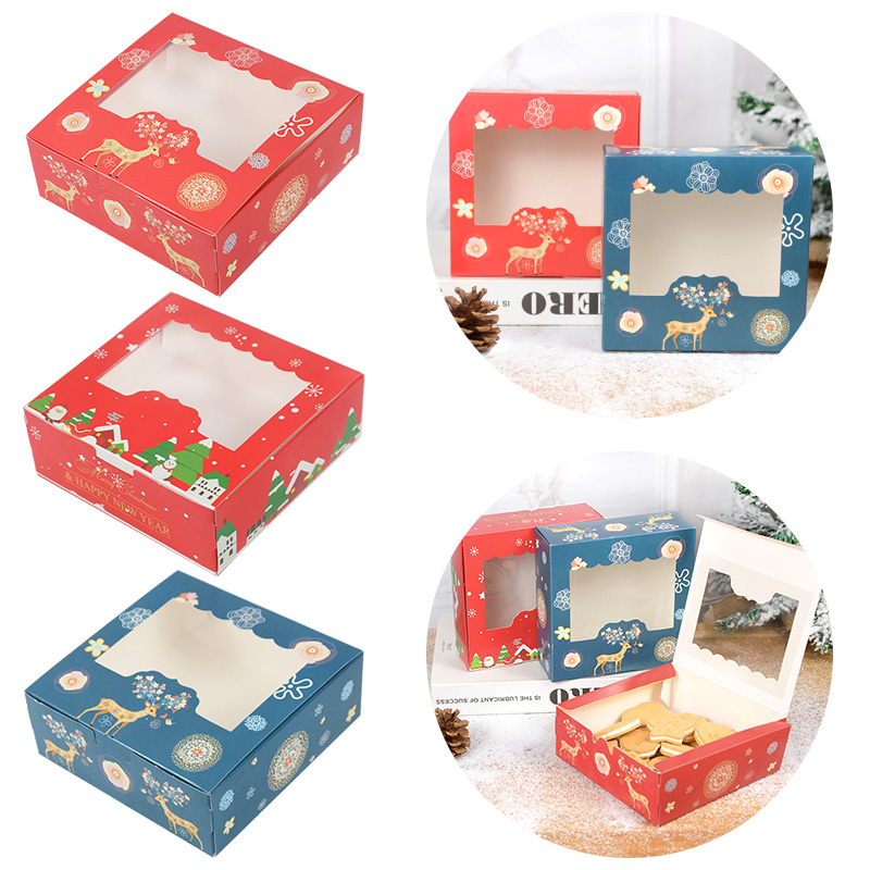 10/5Pcs Christmas Cookie Box w - Chocolate Snack ulasan dan harga