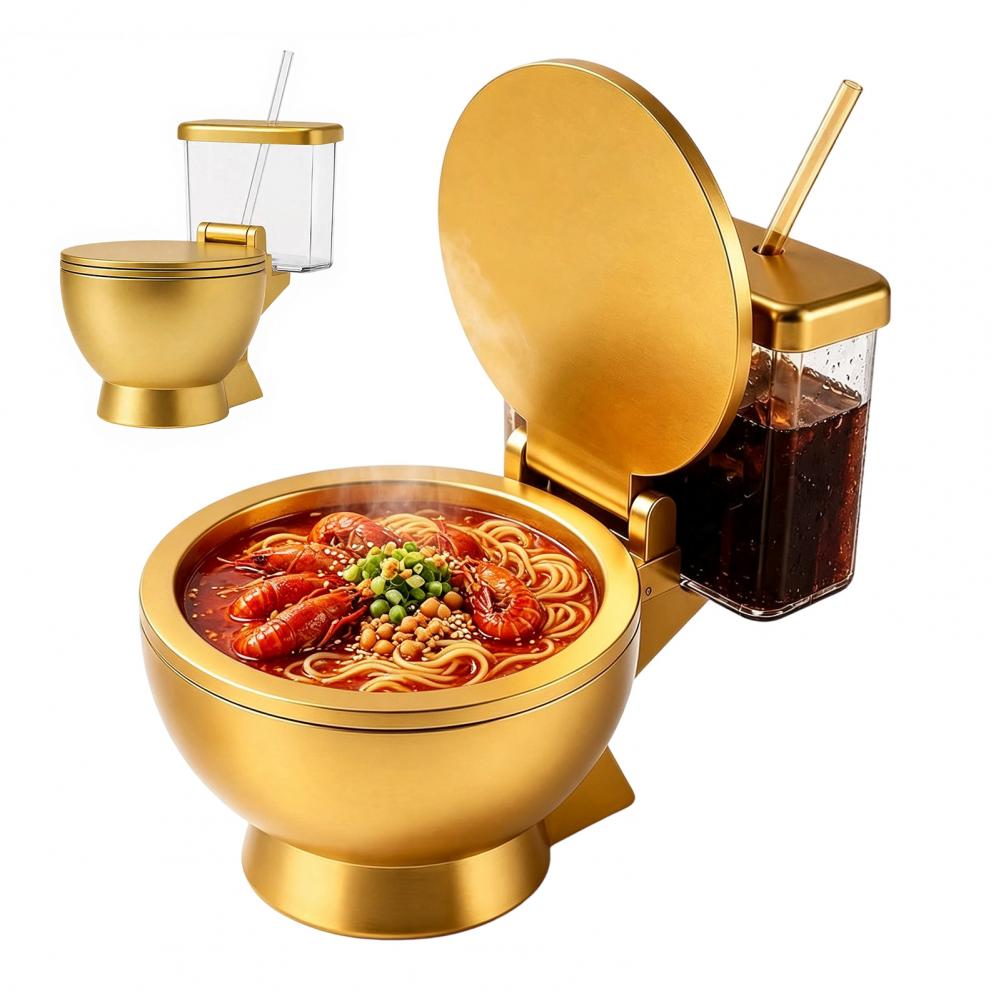 Toilet Shaped Ramen Bowl Set,  - Food Snacks Drinks ulasan dan harga