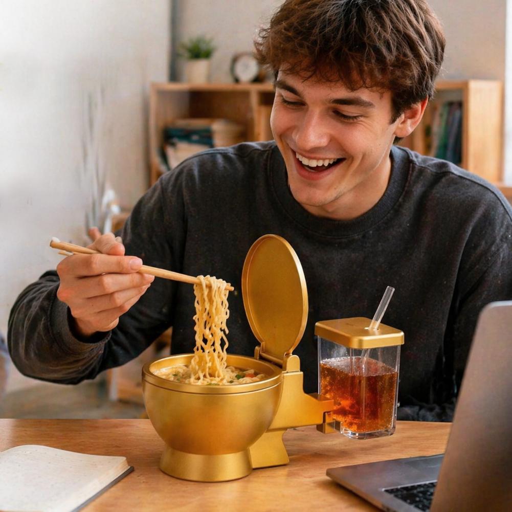 Toilet Shaped Ramen Bowl Set,  - Food Snacks Drinks ulasan dan harga
