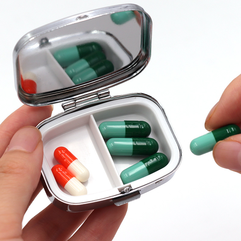 Portable 2-Grid Metal Pill Box - Seaweed Snack ulasan dan harga