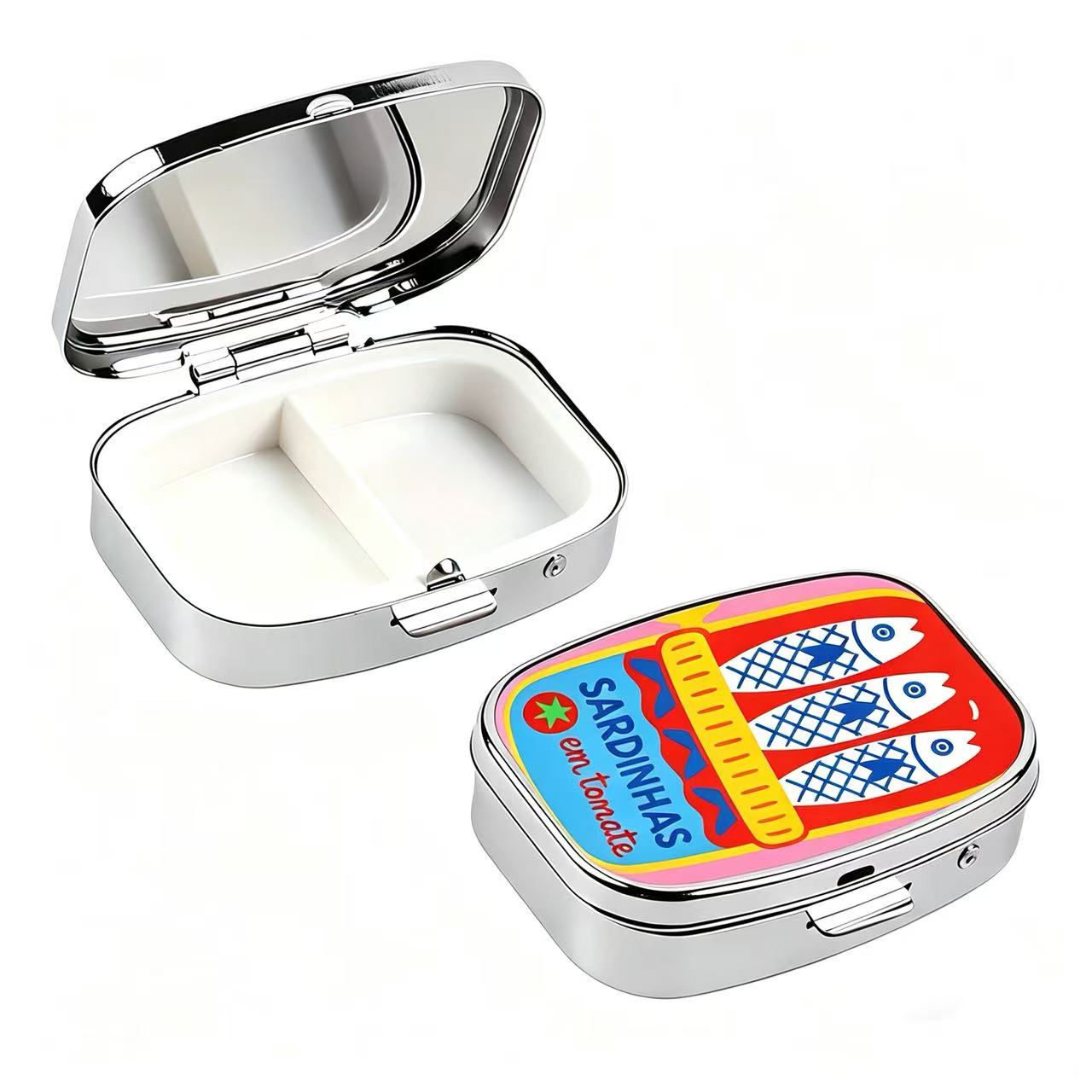 Portable 2-Grid Metal Pill Box - Seaweed Snack ulasan dan harga